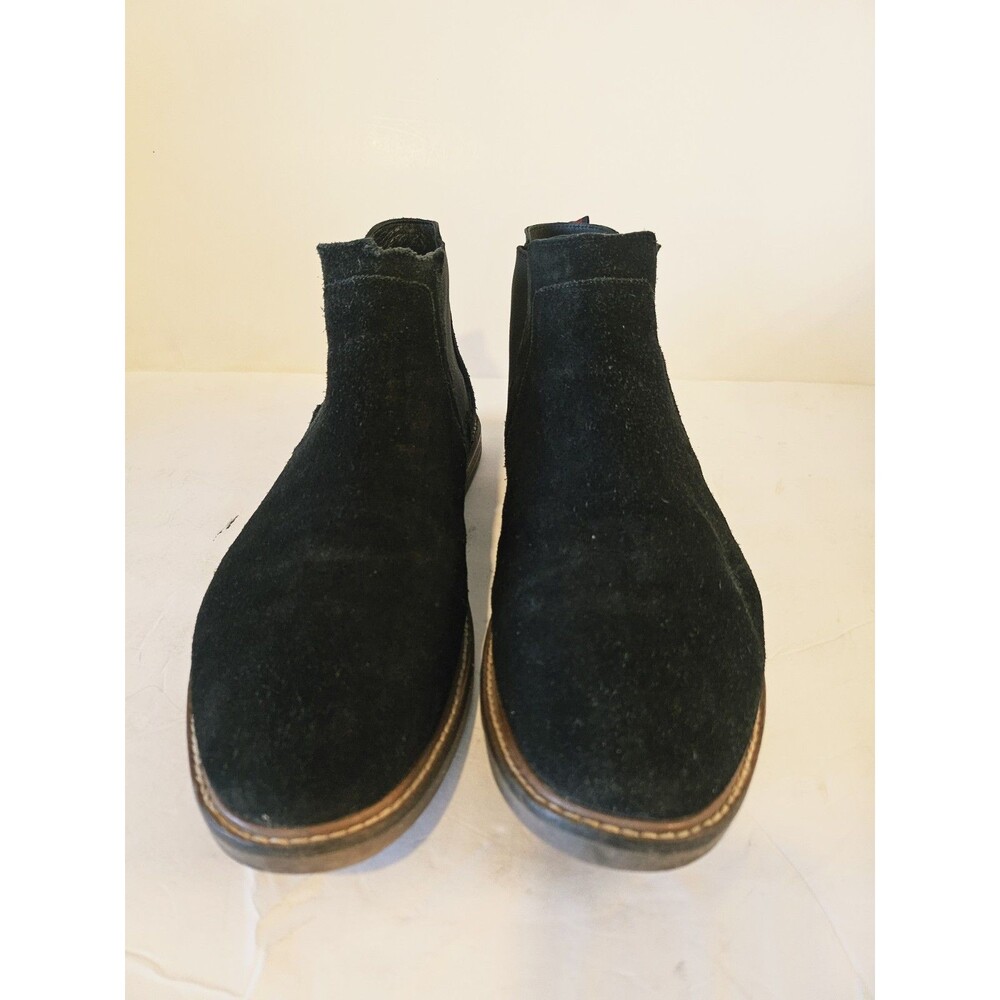 Ben Sherman Mens Black Suede Chelsea Ankle Boots Size 11 Pull On